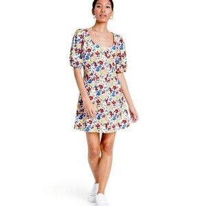 RIXO for Target Flower Floral Short Sleeve Button Up  Dress Size 4